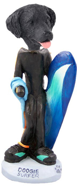 Flat Coated Retriever Surfer Doogie Collectible Dog Figurine