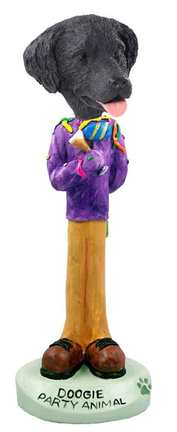 Flat Coated Retriever Party Animal Doogie Collectible Dog Figurine