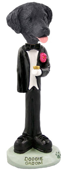 Flat Coated Retriever Groom Doogie Collectible Dog Figurine