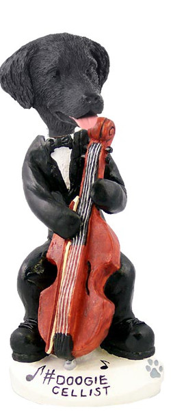 Flat Coated Retriever Cellist Doogie Collectible Dog Figurine