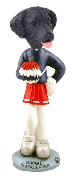 Flat Coated Retriever Cheerleader Doogie Collectible Dog Figurine