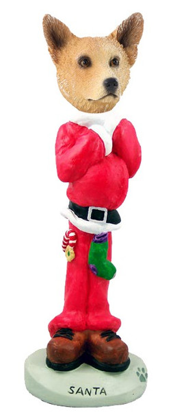 Red Australian Cattle Dog Santa Doogie Collectible Dog Figurine