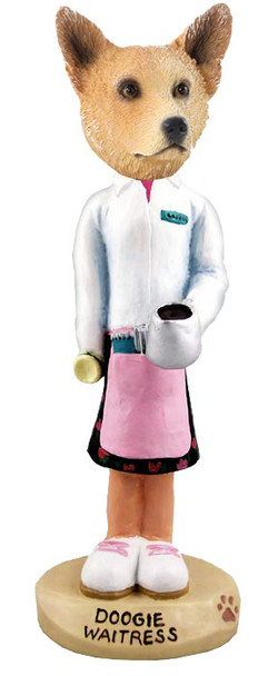 Red Australian Cattle Dog Waitress Doogie Collectible Dog Figurine