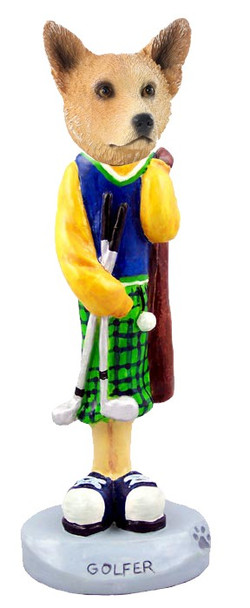 Red Australian Cattle Dog Golf Doogie Collectible Dog Figurine