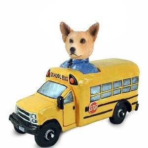 Red Australian Cattle Dog School Bus Doogie Collectible Dog Figurine