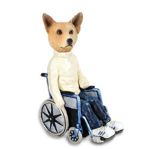 Red Australian Cattle Dog Wheelchair Doogie Collectible Dog Figurine