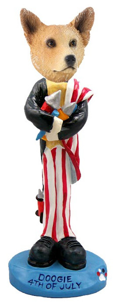 Red Australian Cattle Dog 4th of July Doogie Collectible Dog Figurine