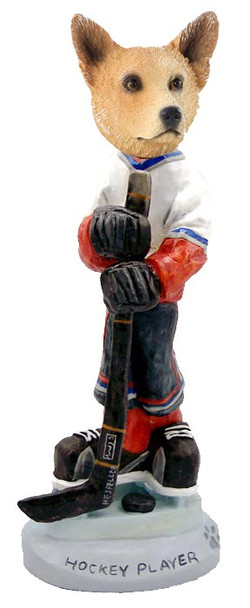Red Australian Cattle Dog Hockey Player Doogie Collectible Dog Figurine