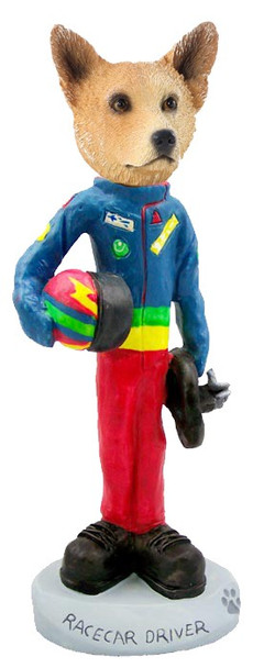 Red Australian Cattle Dog Racecar Driver Doogie Collectible Dog Figurine