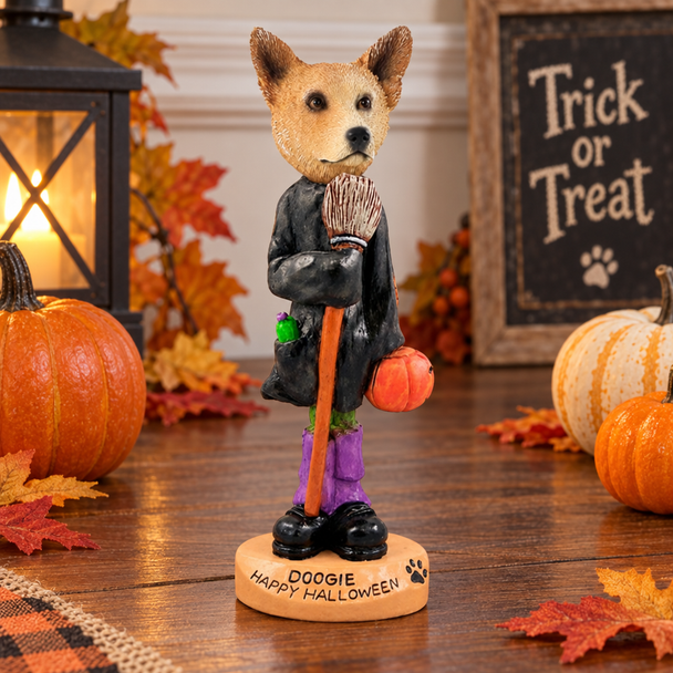 Red Australian Cattle Dog Happy Halloween Doogie Collectible Dog Figurine