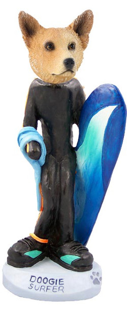 Red Australian Cattle Dog Surfer Doogie Collectible Dog Figurine