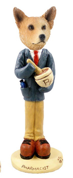 Red Australian Cattle Dog Pharmacist Doogie Collectible Dog Figurine