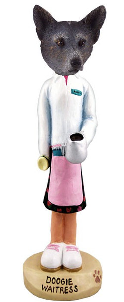 Blue Australian Cattle Dog Waitress Doogie Collectible Dog Figurine