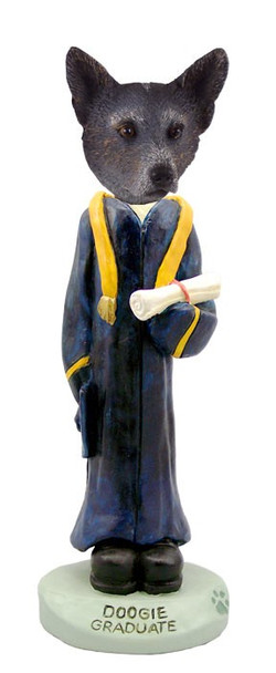 Blue Australian Cattle Dog Graduate Doogie Collectible Dog Figurine
