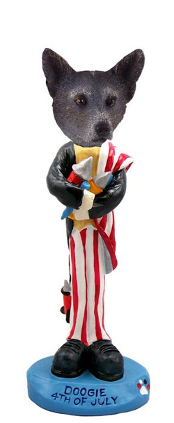 Blue Australian Cattle Dog 4th of July Doogie Collectible Dog Figurine