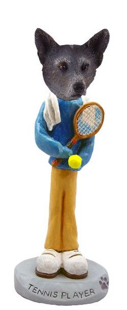 Blue Australian Cattle Dog Tennis Player Doogie Collectible Dog Figurine