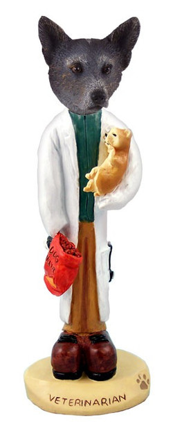 Blue Australian Cattle Dog Veterinarian Doogie Collectible Dog Figurine