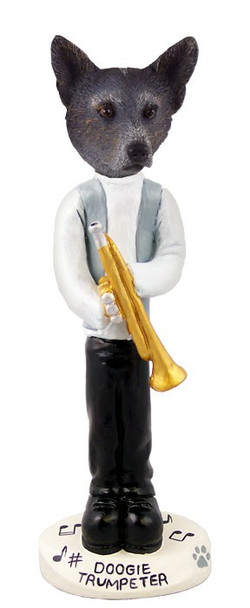 Blue Australian Cattle Dog Trumpeter Doogie Collectible Dog Figurine