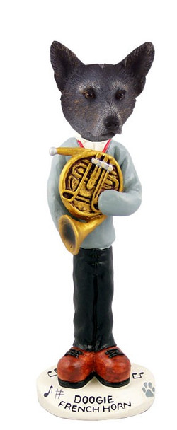 Blue Australian Cattle Dog French Horn Doogie Collectible Dog Figurine