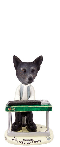Blue Australian Cattle Dog Steel Guitarist Doogie Collectible Dog Figurine