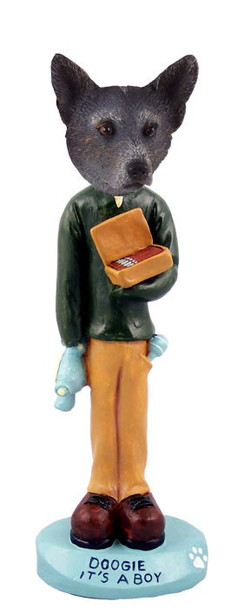 Blue Australian Cattle Dog It's a Boy Doogie Collectible Dog Figurine