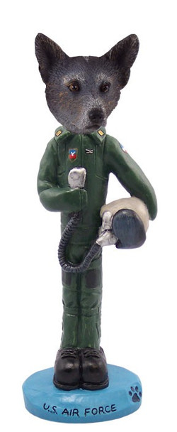 Blue Australian Cattle Dog U S Air Force Doogie Collectible Dog Figurine