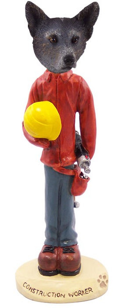 Blue Australian Cattle Dog Construction Worker Doogie Collectible Dog Figurine