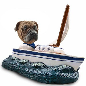 Bullmastiff Sailboat Doogie Collectible Dog Figurine