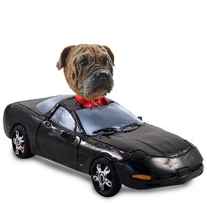 Bullmastiff Sports Car Doogie Collectible Dog Figurine