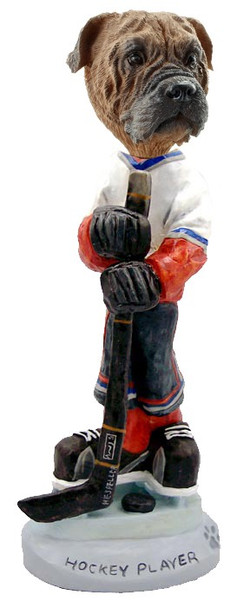 Bullmastiff Hockey Player Doogie Collectible Dog Figurine
