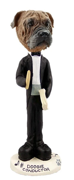 Bullmastiff Conductor Doogie Collectible Dog Figurine