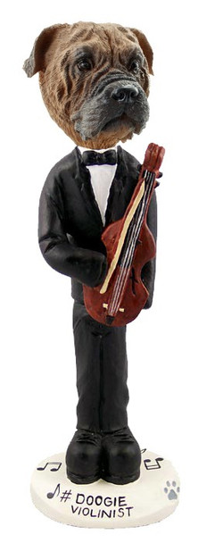 Bullmastiff Violinist Doogie Collectible Dog Figurine