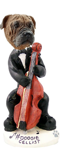 Bullmastiff Cellist Doogie Collectible Dog Figurine