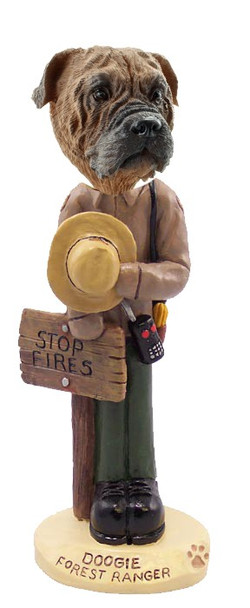 Bullmastiff Forest Ranger Doogie Collectible Dog Figurine