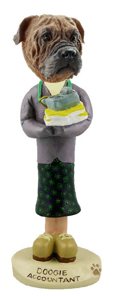 Bullmastiff Female Bull Mastiff Accountant Doogie Collectible Dog Figurine