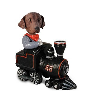 Chesapeake Bay Retriever Train Doogie Collectible Dog Figurine