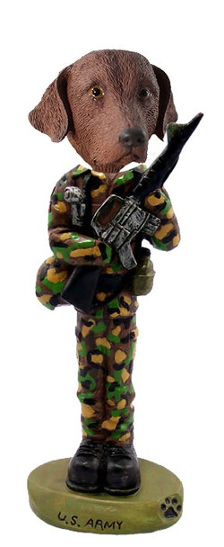 Chesapeake Bay Retriever U S Army Doogie Collectible Dog Figurine