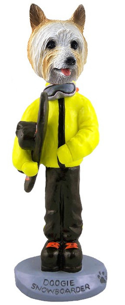 Silky Terrier Snowboarder Doogie Collectible Dog Figurine