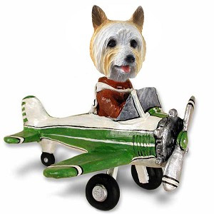 Silky Terrier Airplane Doogie Collectible Dog Figurine