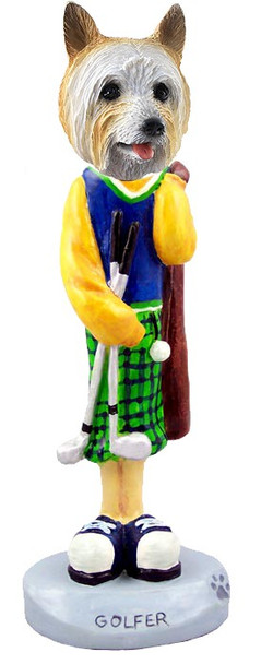Silky Terrier Golf Doogie Collectible Dog Figurine