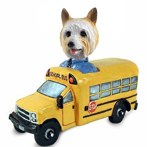 Silky Terrier School Bus Doogie Collectible Dog Figurine