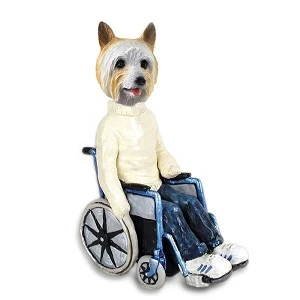 Silky Terrier Wheelchair Doogie Collectible Dog Figurine
