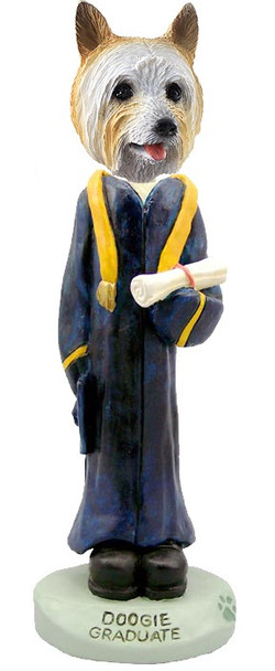 Silky Terrier Graduate Doogie Collectible Dog Figurine