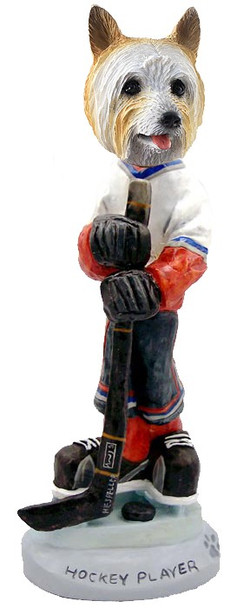 Silky Terrier Hockey Player Doogie Collectible Dog Figurine