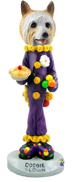 Silky Terrier Clown Doogie Collectible Dog Figurine