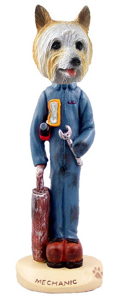 Silky Terrier Mechanic Doogie Collectible Dog Figurine