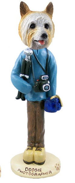 Silky Terrier Photographer Doogie Collectible Dog Figurine