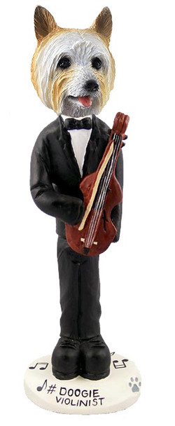 Silky Terrier Violinist Doogie Collectible Dog Figurine