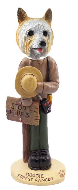 Silky Terrier Forest Ranger Doogie Collectible Dog Figurine