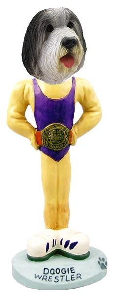 Bearded Collie Wrestler Doogie Collectible Dog Figurine